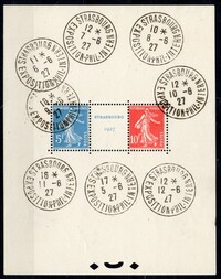 1927 STRASBOURG STAMP EXHIBITION